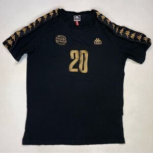 Kappa x GB Gumball 3000 Race 20 T-shirt Women Medium Black Gold Short Sleeve